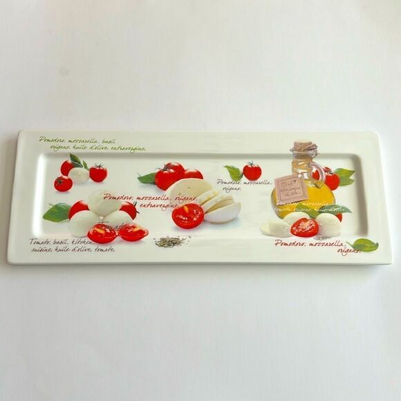 Mediterraneo Design Dora Papis Ceramic Rectangle Serving Platter - Picture 1 of 8